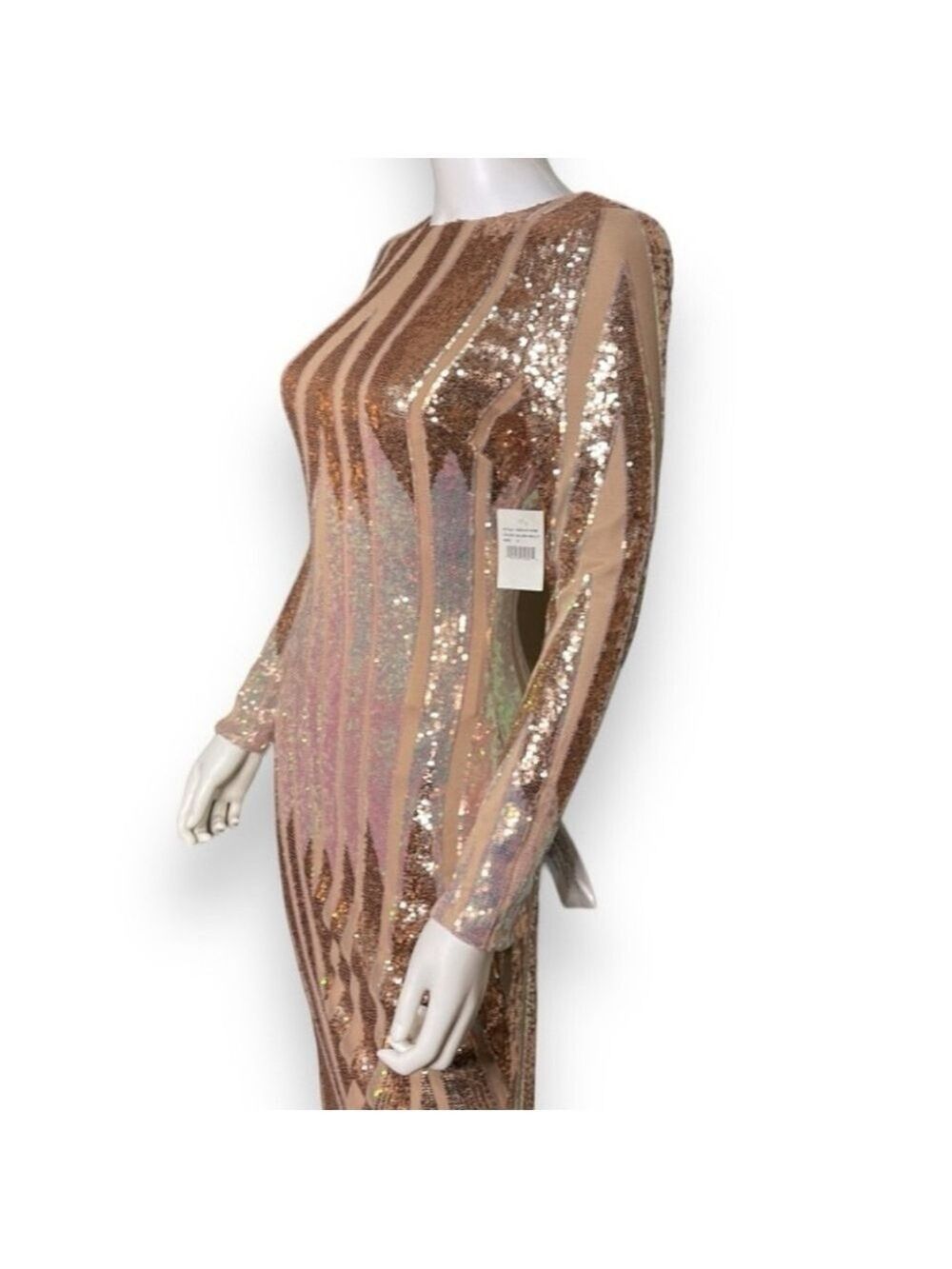 Dress The Population Black Label Emery Sequin Bodycon Midi Dress Size Small - Picture 4 of 14